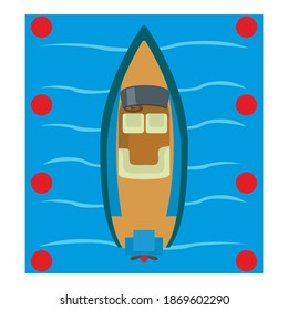 Speedboat icon. Isometric illustration of speedboat vector icon for web