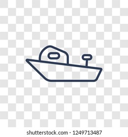 speedboat icon. Trendy linear speedboat logo concept on transparent background from Nautical collection