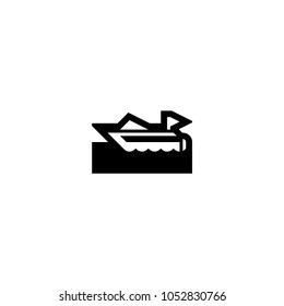 Speedboat icon. Vector speedboat illustration