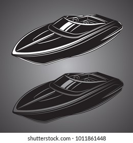 Speedboat Isolated Vector Illustration. Luxury And Expensive Boat.