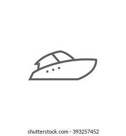 Speedboat line icon.