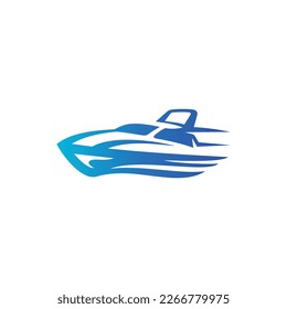 Speedboat Logo of vector ship symbol design nautical cruise yacht clipart