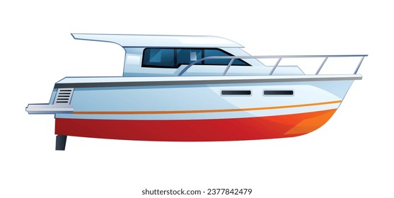 Speedboat or motorboat vector illustration isolated on white background