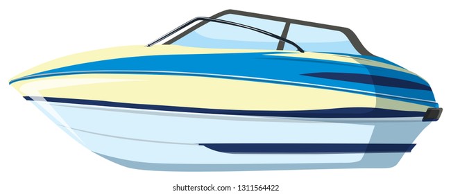 A speedboat on whitebackground illustration