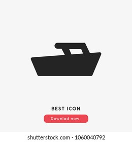 Speedboat sign icon vector, ship symbol vector illustration for web and mobil app isolated on grey background