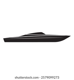 Speedboat Silhouette vector design by illustrator