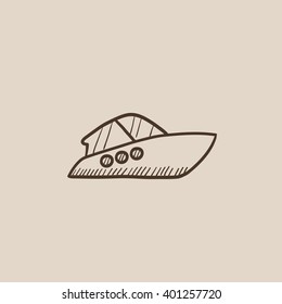 Speedboat sketch icon.