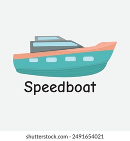 Speedboat Vector Illustration for Marine Adventures