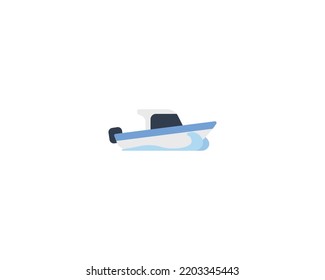 Speedboat vector isolated emoji icon. Speedboat emoticon