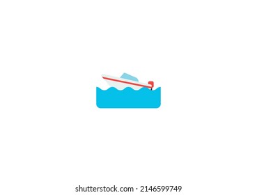 Speedboat Vector Isolated Emoticon. Speedboat Icon