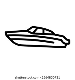 Speedboat Vector Line Icon Design