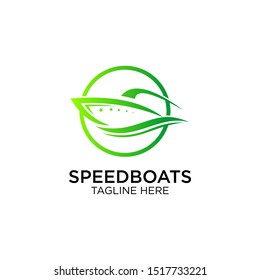 speedboats with circle logo template