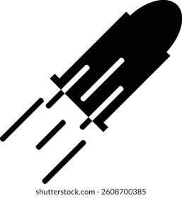 speeding bullet icon. speeding bullet go up. isolated on white background. black design in trendy style.  Vector illustration