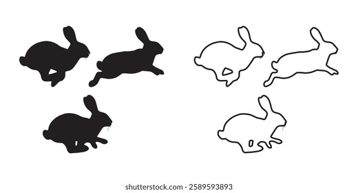 Speeding Bunny Vector - Premium Rabbit Outline for Digital Art
