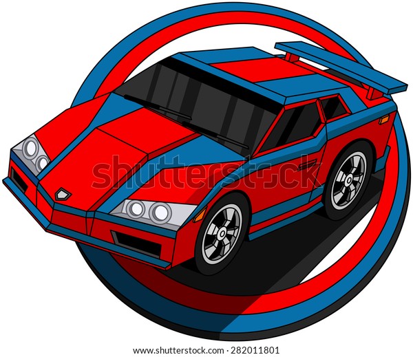 Speeding Cartoon Car,\
Emblem, Sticker,\
Badge