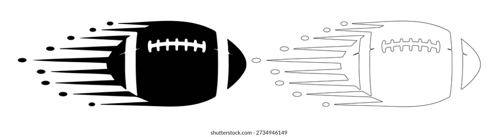 Speeding football, motion blur, dynamic action