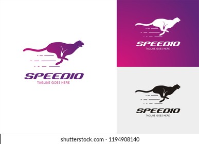 Speeding Logo, silhouettes of running cheetah