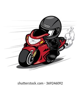 Speeding Motorcycle Racer