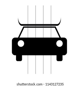 Speeding race car vector icon