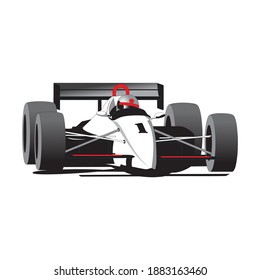 Speeding Racing Car, racetrack design isolated on a white background in EPS10