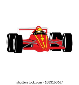 Racing Car, diseño de pista de carreras aislado en fondo blanco en EPS10