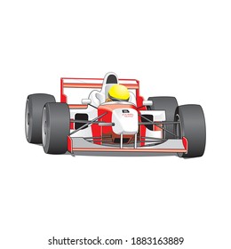 Speeding Racing Car, racetrack design isolated on a white background in EPS10