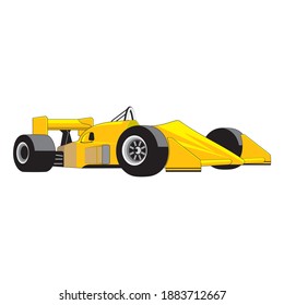 Speeding Racing Car, racetrack design isolated on a white background in EPS10