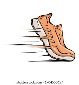speeding running sport shoe vector