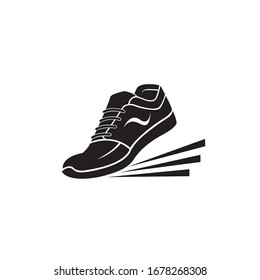 speeding running sport shoes icon isolated on white background