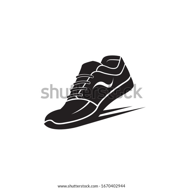 Speeding Running Sport Shoes Icon Isolated Stock Vector (Royalty Free ...