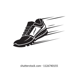 speeding running sport sneakers shoe icon