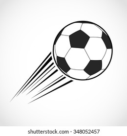 Speeding Soccer Ball / Football Emblem Design Element. Vector Illustration.