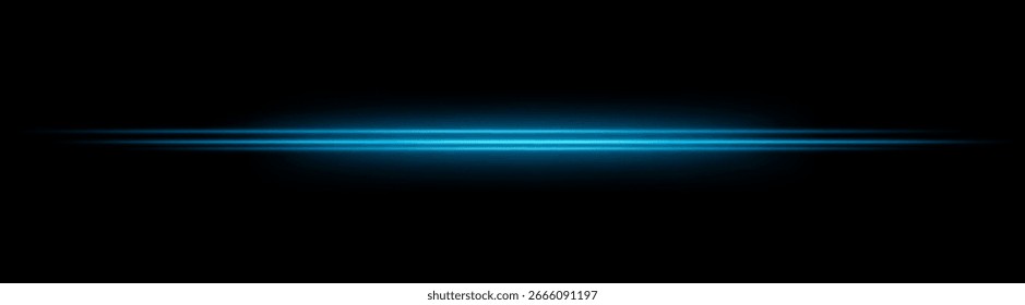 Geschwindigkeit. Drei parallel leuchtende Strahlen mit unscharfen Übergängen. Bewegungseffekt erzeugt Beschleunigungsgefühl und Energie in symmetrischem Layout.