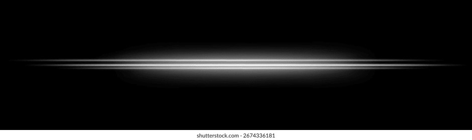 Speedline. Three parallel glowing beams with blurred transitions. Motion effect creates sense of acceleration and energy in symmetrical layout.