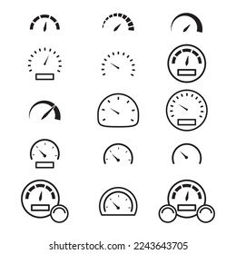 Speedo Meter Icon Set, Design Vector Illustration
