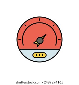 Icono del medidor de velocidad con fondo blanco Vector ilustración de stock