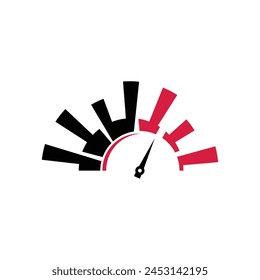 Speedo meter with sun logo, Icon