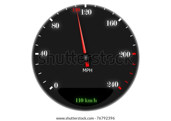 Speedometer 110 Km H Stock Vector Royalty Free 76792396