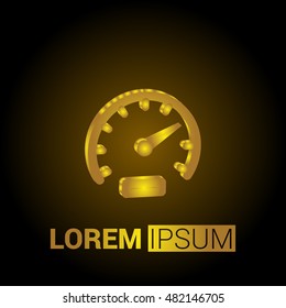 Speedometer 3D Golden Metallic Premium Royal Corporate Logo / Icon
