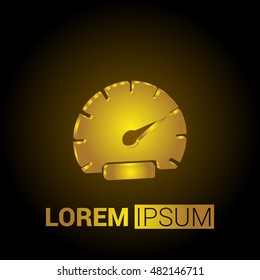 Speedometer 3D Golden Metallic Premium Royal Corporate Logo / Icon