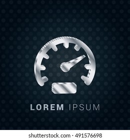 Speedometer 3D silver/platinum metallic chromium precious Icon / Logo Design