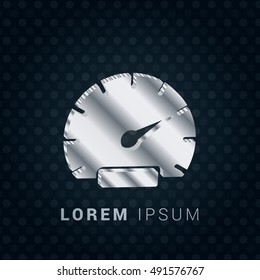 Speedometer 3D silver/platinum metallic chromium precious Icon / Logo Design