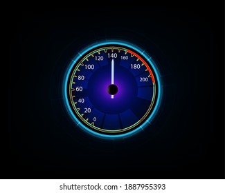 Speedometer abstract blue car background illustration