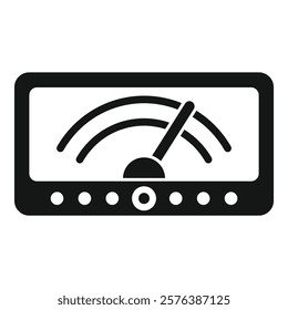 Speedometer with arrow pointing high speed on performance monitor, indicating optimal performance and efficiency 