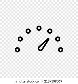 Speedometer, arrow simple icon vector. Flat design. Transparent grid.ai