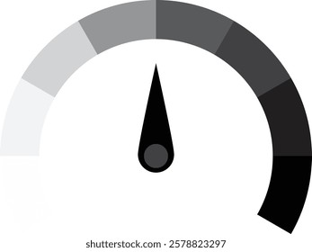 Speedometer and arrows for the dashboard with white, grey and black status lights, risk tachometer and fear and greed index.