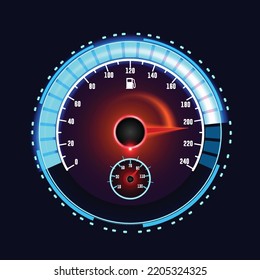 Speedometer Bar with Dazzling Blue Light and Attractive Design