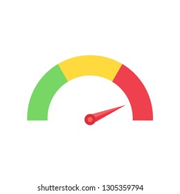 Vector básico del velocímetro. icono del velocímetro de color. Velocímetro o indicadores generales con agujas - Vector