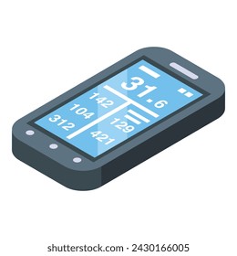 Speedometer bike computer icon isometric vector. Distance race. Healthy trip