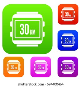 Speedometer bike set icon in different colors isolated vector illustration. Premium collection